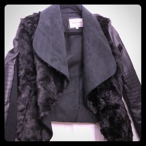 River island fur moto jacket